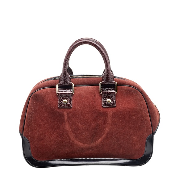 LOUIS VUITTON Brown/Black Suede And Leather Havana Stamped Trunk GM Bag - Picture 4 of 9